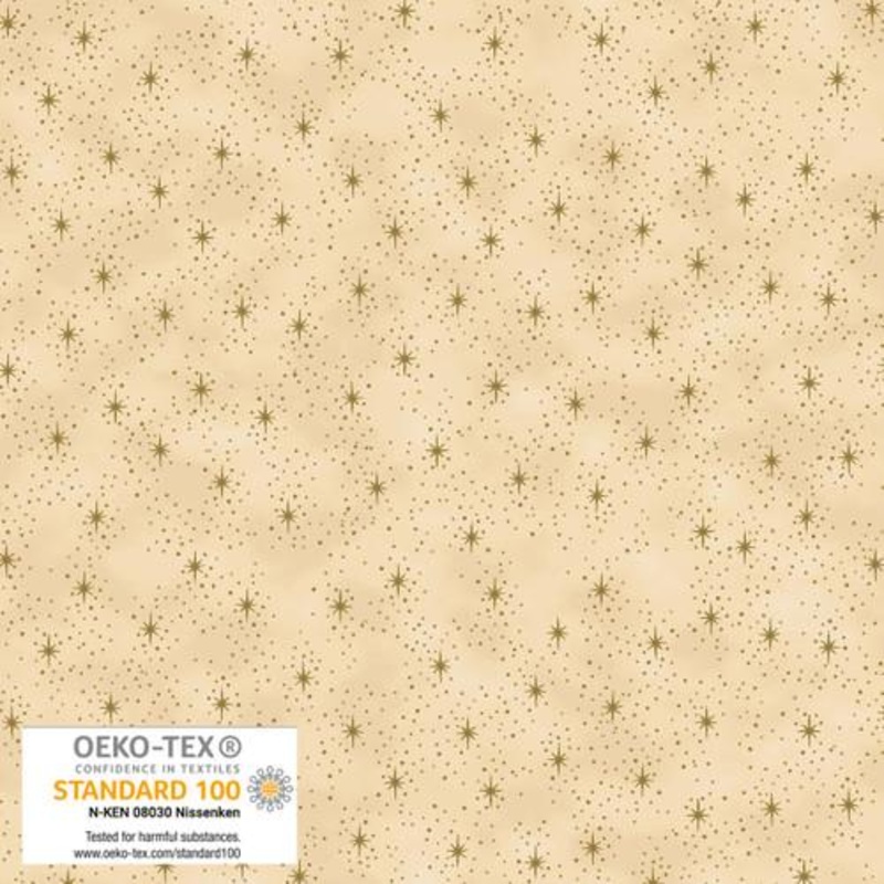 We Love Christmas Stars Metallic Beige