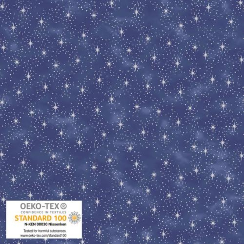 We Love Christmas Stars Metallic Blue