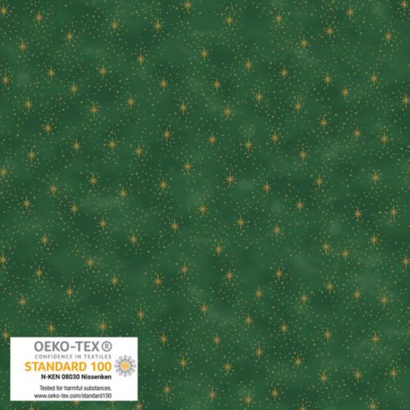 We Love Christmas Stars Metallic Green