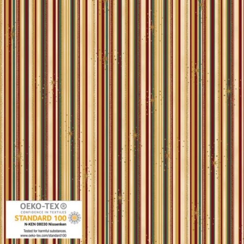 We Love Christmas Stripe Metallic Multi