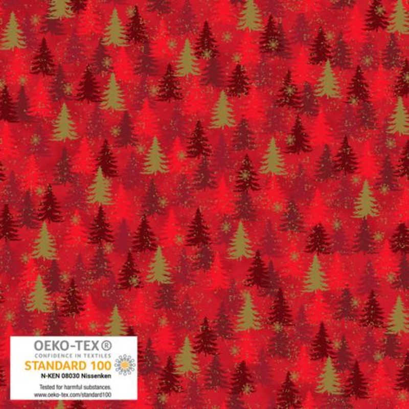 We Love Christmas Trees Metallic Red
