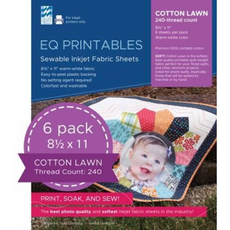 EQ Printables Cotton Lawn Sewable Inkjet Fabric Sheets 240ct
