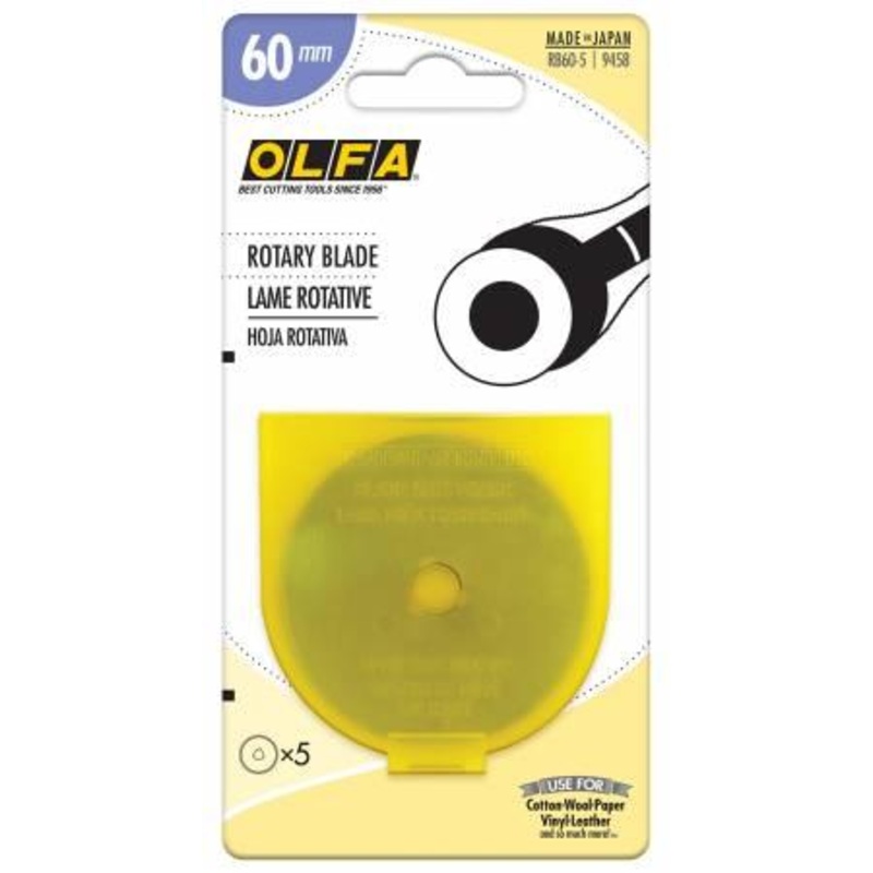 Olfa 60mm Rotary Blades 5 Pack