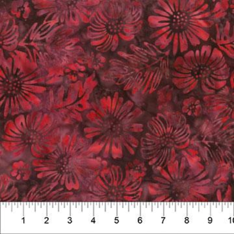 Tuscan Terrace Leaves With Flowers Burgundy