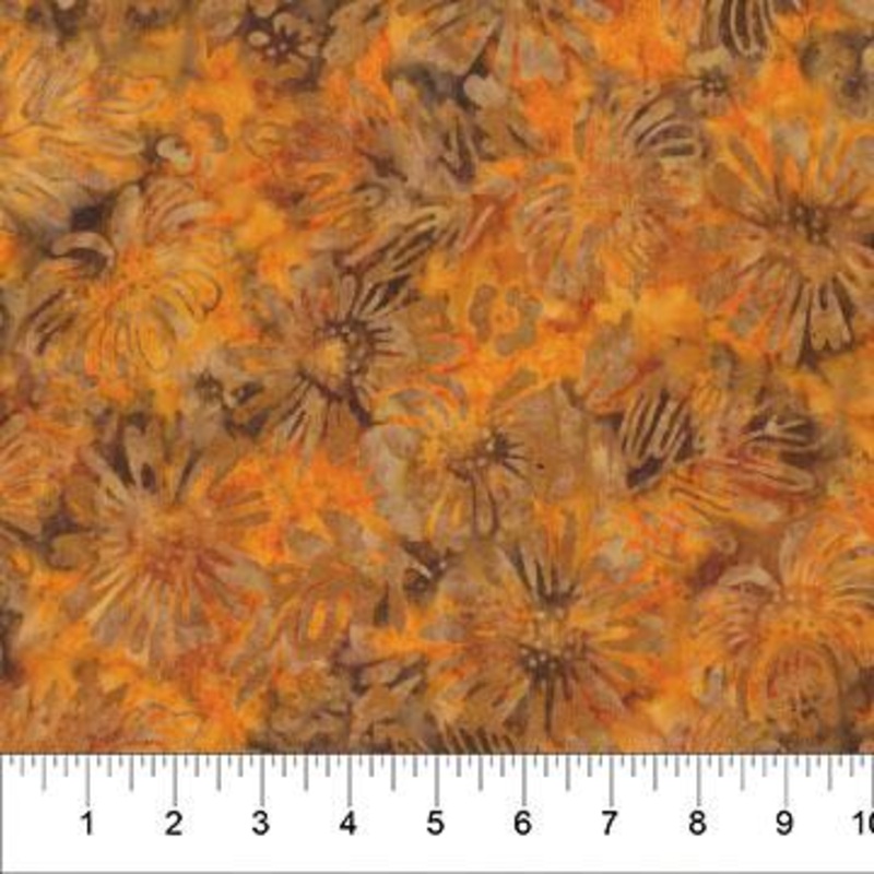 Tuscan Terrace Leaves With Flowers Burnt Orange