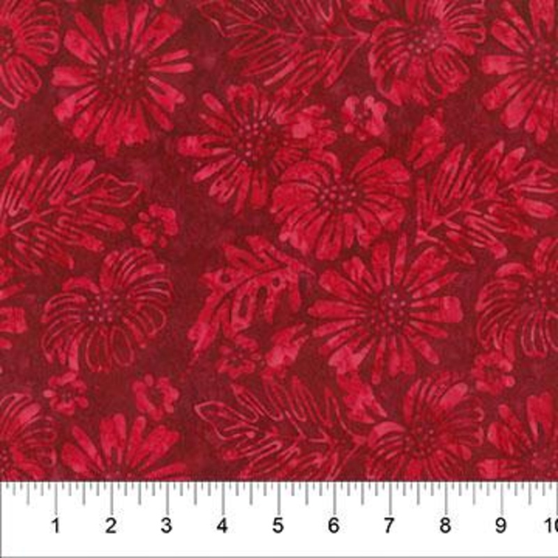 Tuscan Terrace Leaves With Flowers Dark Red