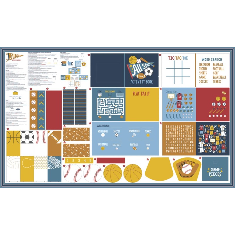 All Star Activity Book Panel Multi 36″ X 60″