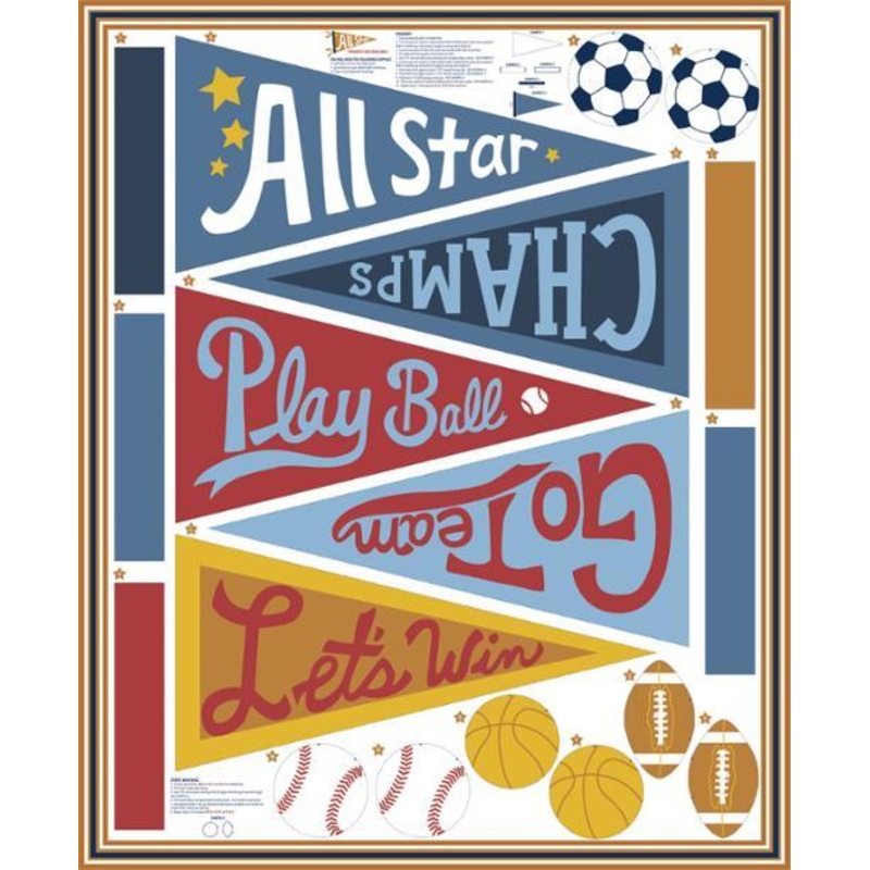 All Star Cut And Sew Panel Multi 36″ x 44″