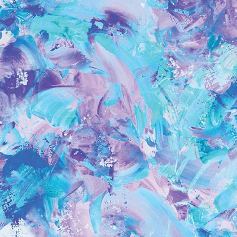 108″ Wide Paint Splash Turquoise/Lilac