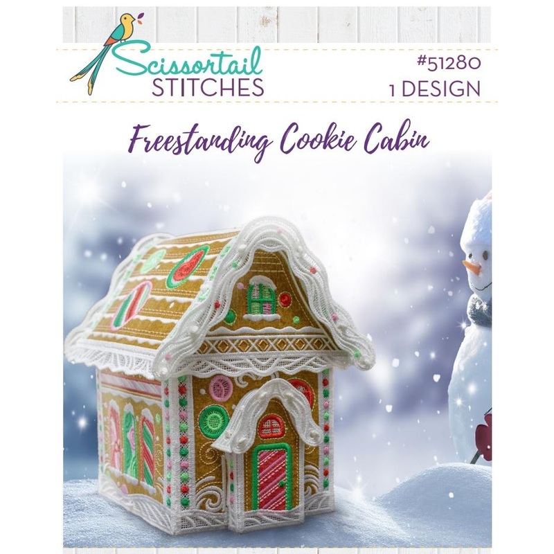 Freestanding Cookie Cabin Embroidery Design CD