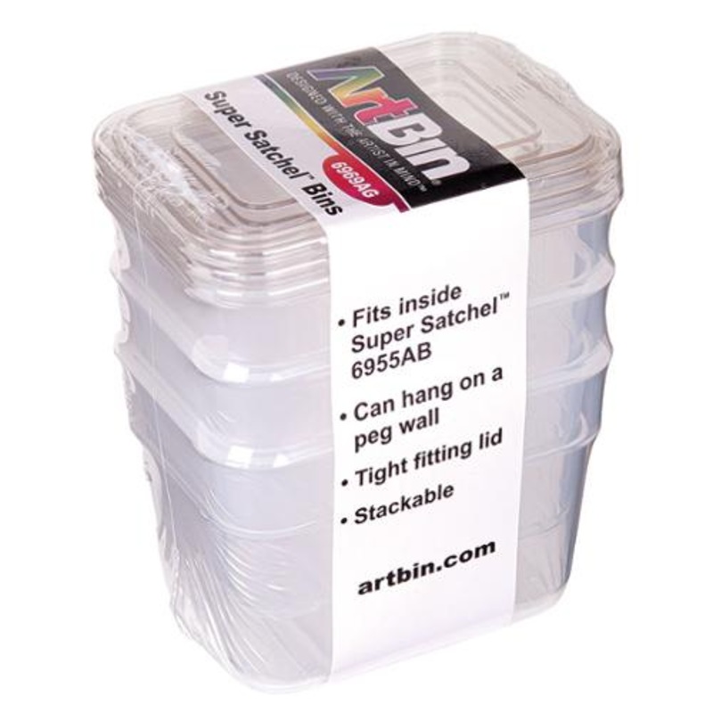 Super Satchel Bins Clear 3ct