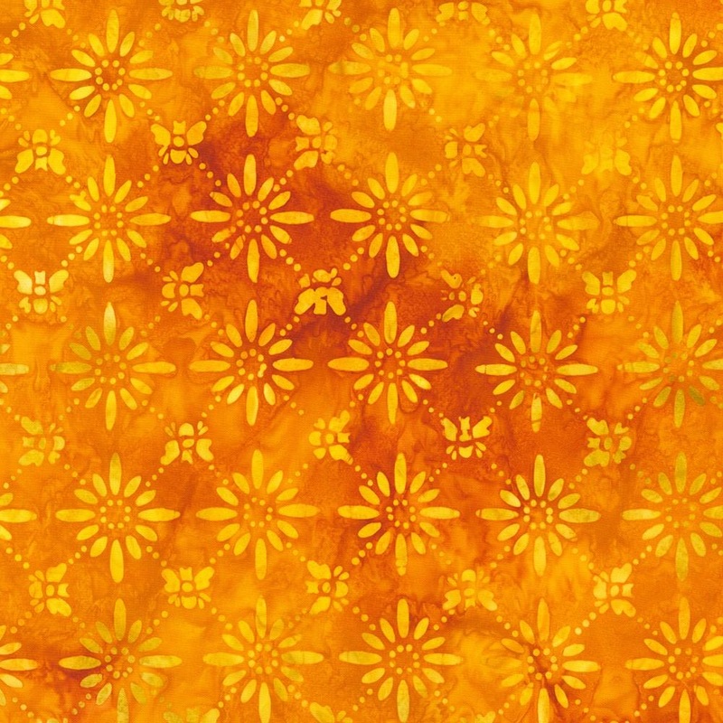 Artisan Batiks: Bees and Flowers Papaya