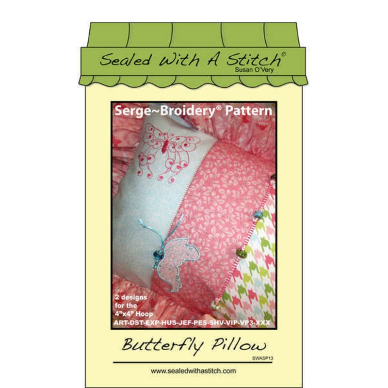 Butterfly Pillow Serge-Broidery Pattern