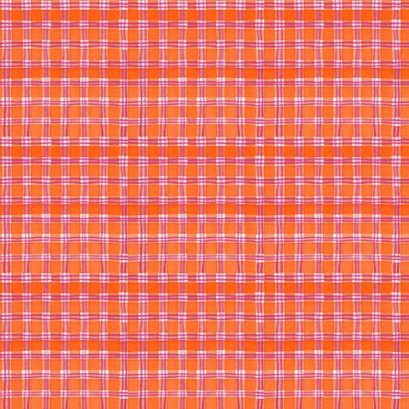 Whimsy Daisical II Orange Plaid