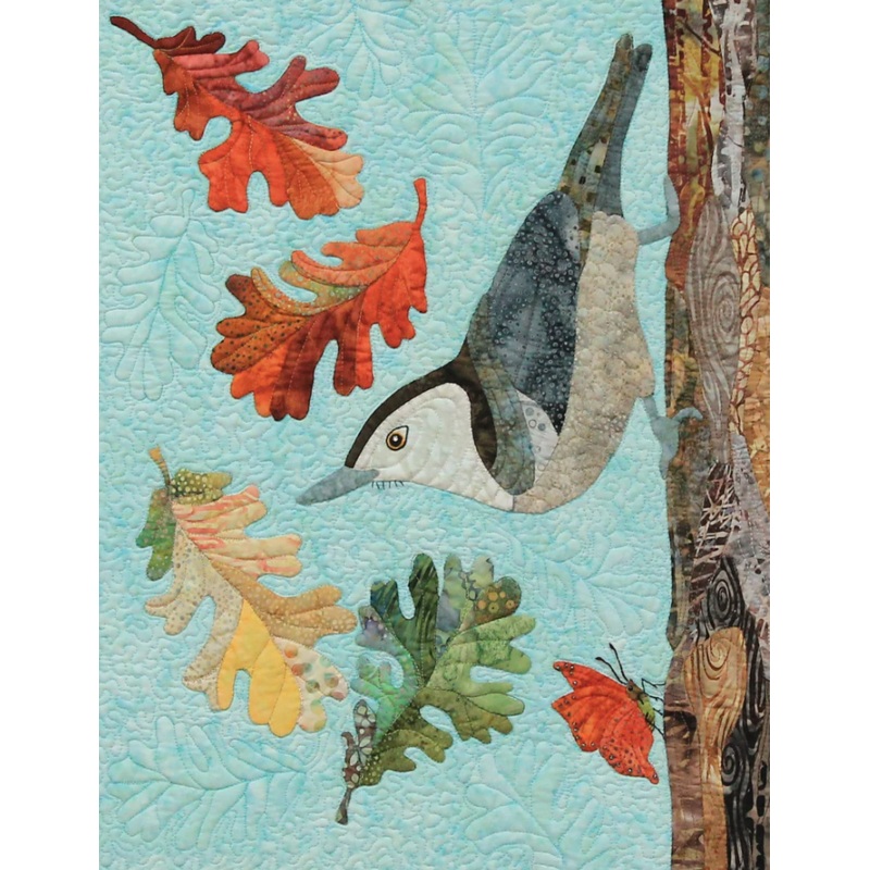 Autumn Nuthatch November Machine Embroidery USB