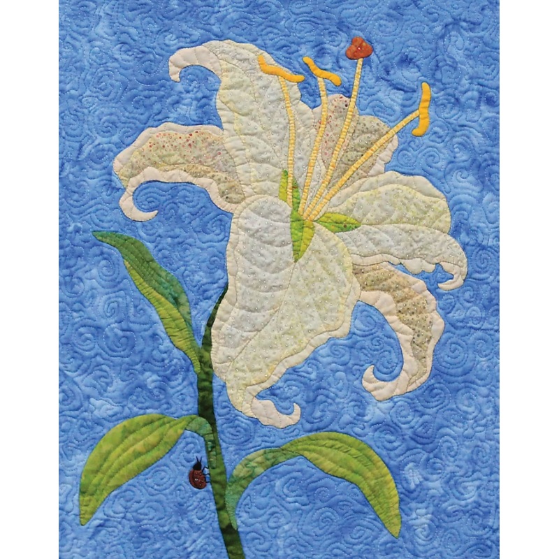 Stargazer Lily April Machine Embroidery USB
