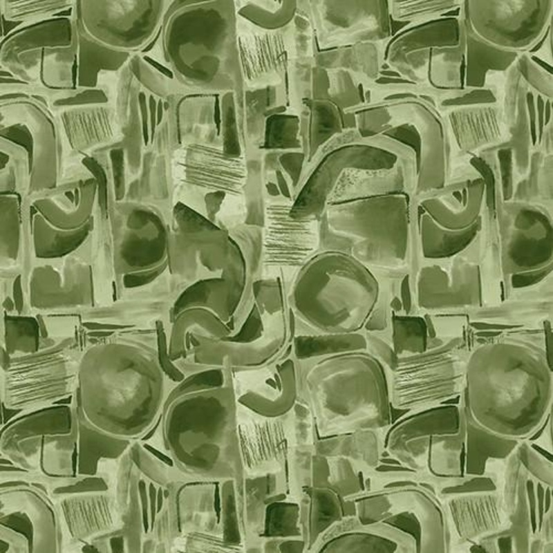 118″ Wide Spectral Abstract Shapes Sage Green