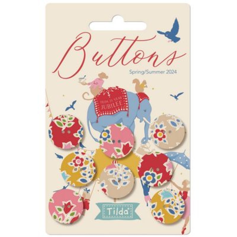 Jubilee Farm Flower Buttons 0.72″ 8 pcs