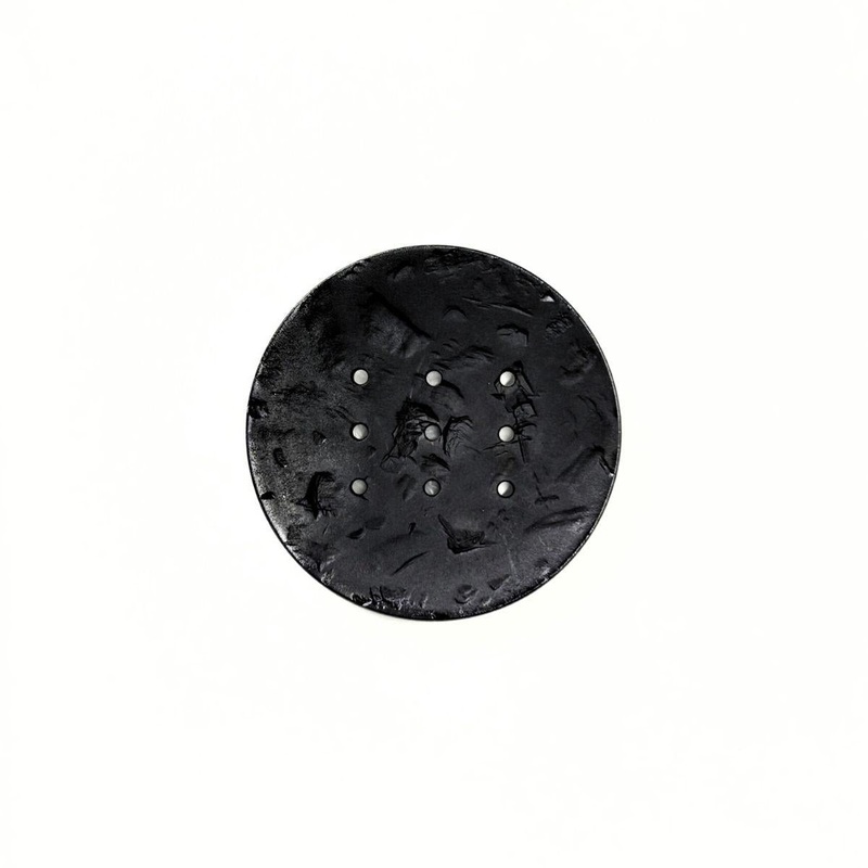 Dill Large Plastic Circle Textured Black Button
