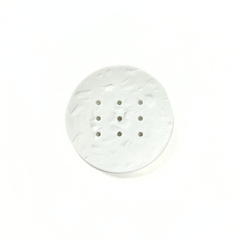 Dill Large Plastic Circle Textured White Button