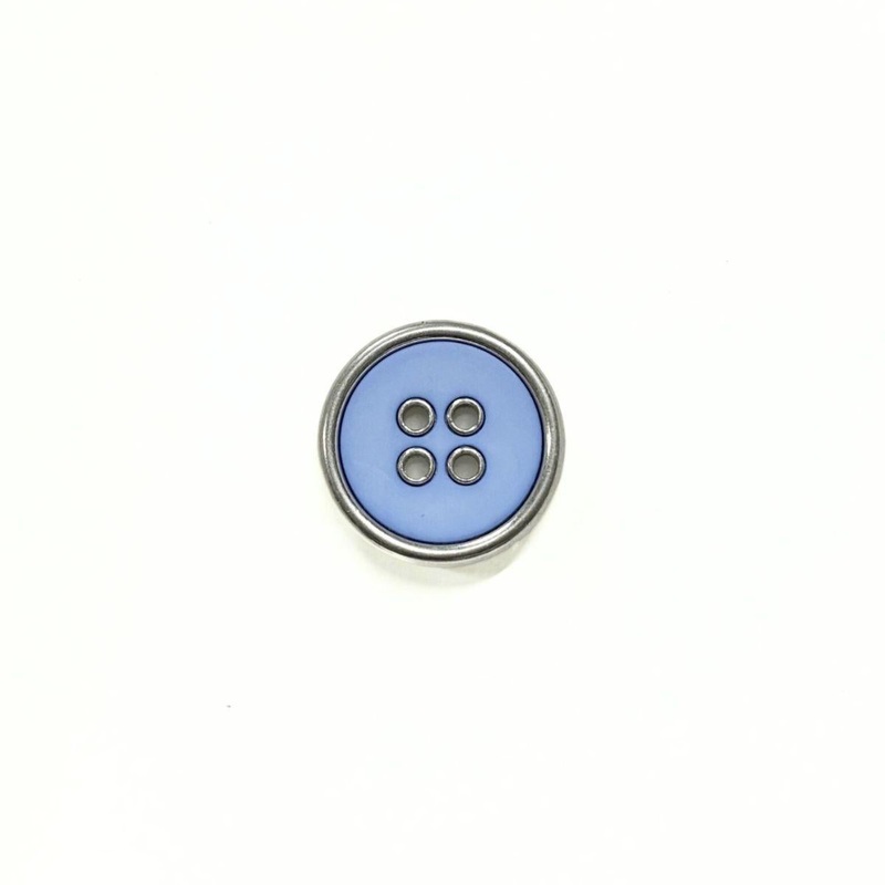 Dill Metal Circle Blue Button