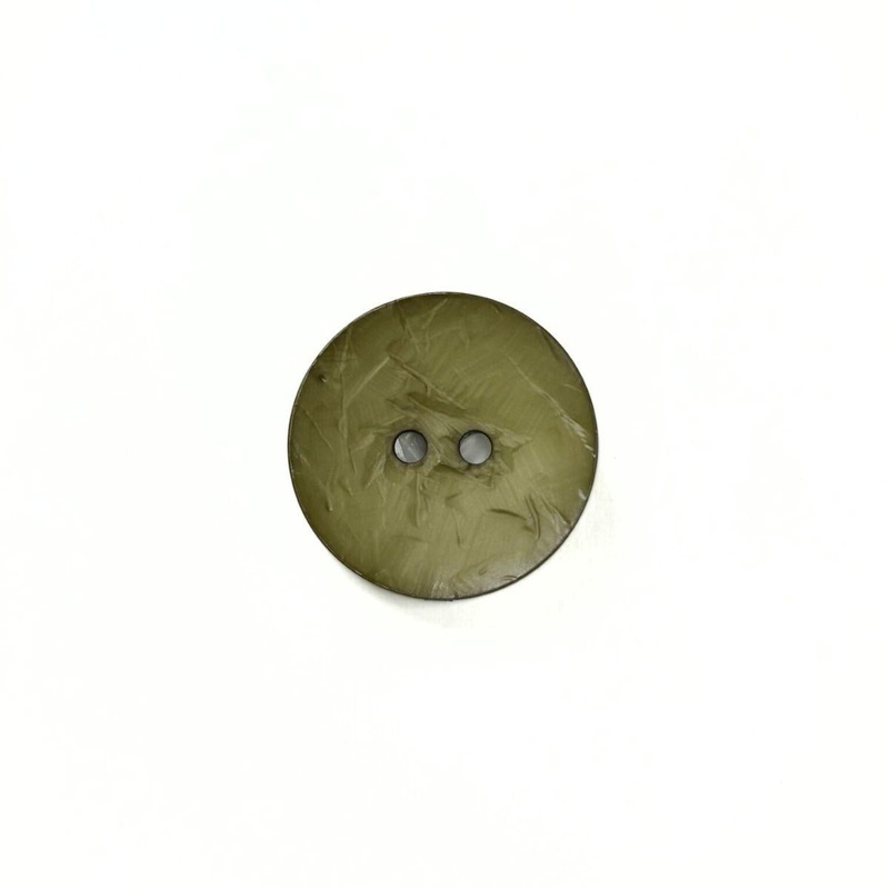 Dill Plastic Circle Army Green Button