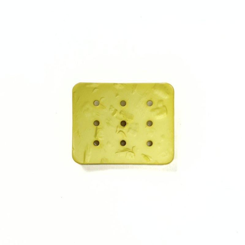 Dill Plastic Rectangle Yellow Button