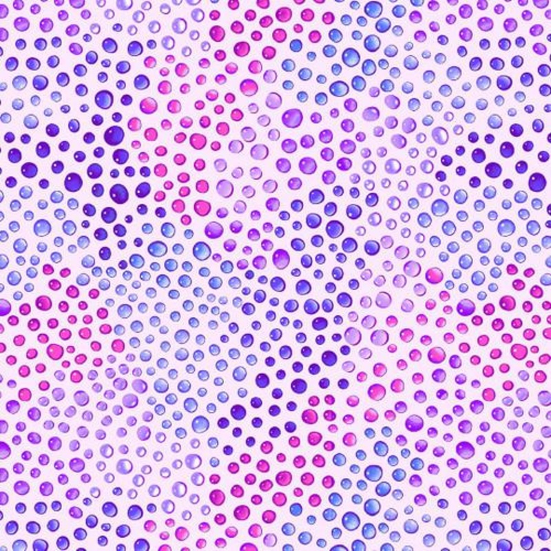 108″ Wide Rainbow Droplets Water Droplets Lilac