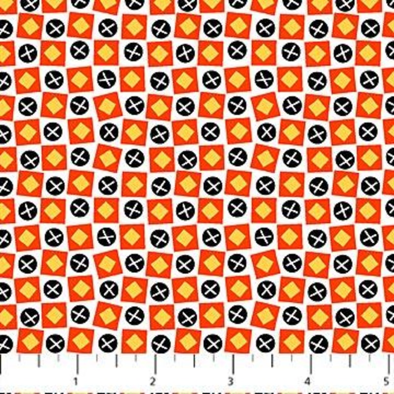 Trick Or Treat Wonky Check Orange