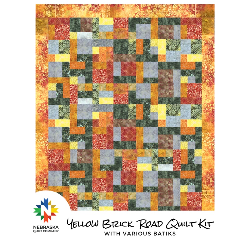 Yellow Brick Road Quilt Kit with Various Batiks