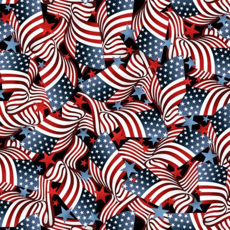 60″ Wide Patriotic Minky Flag Toss Multi