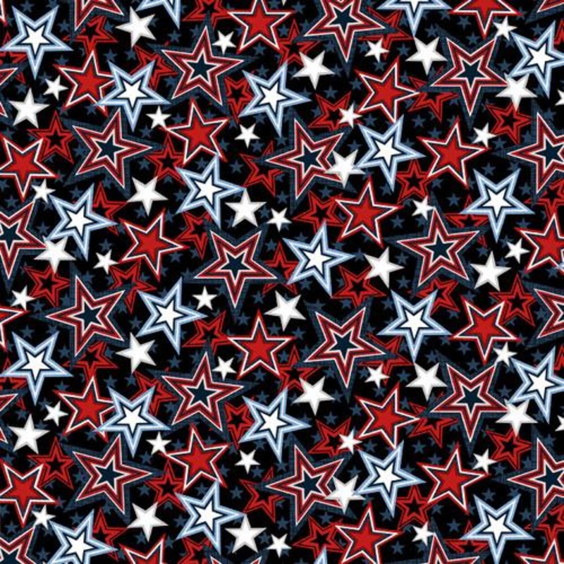 60″ Wide Patriotic Minky Stars Navy