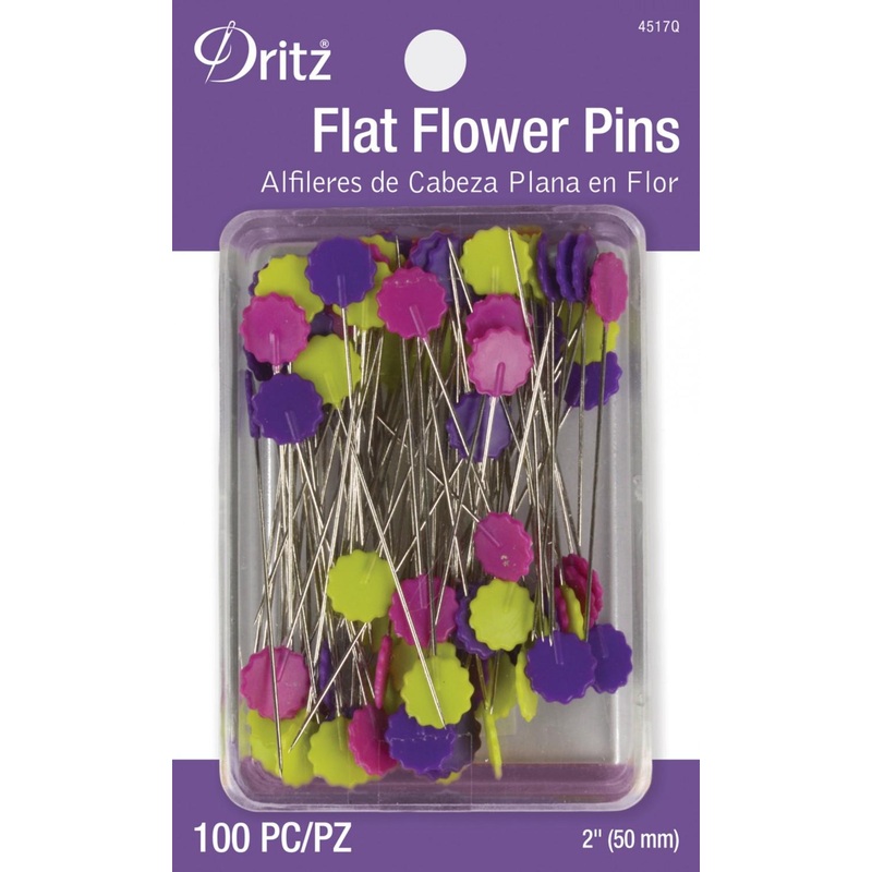 Flat Flower Pins 100 Count