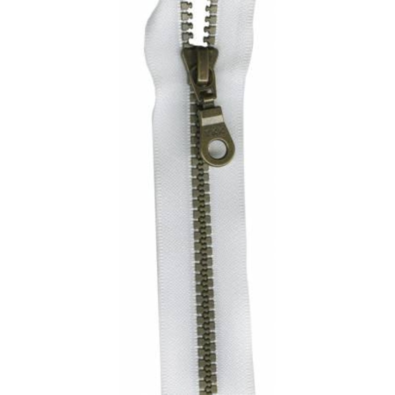 Brastique Closed Bottom Zipper 7″ Snow White