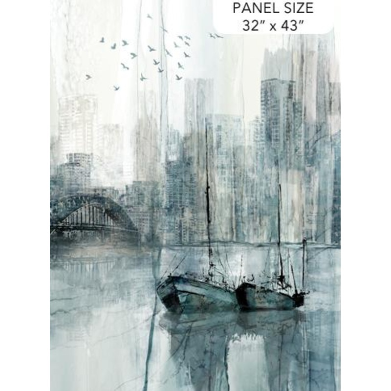 City Harbor Panel Light Blue Multi 32″ x 43″
