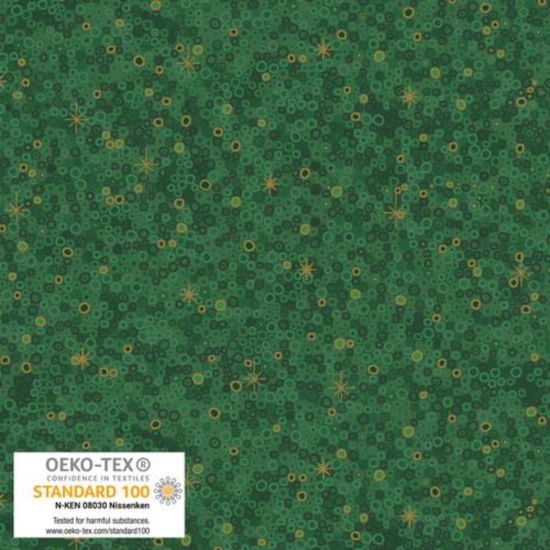 We Love Christmas Small Circles Metallic Green