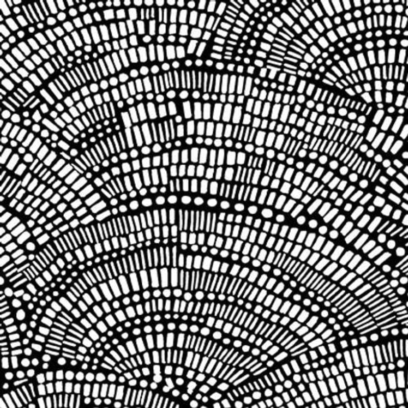 108″ Wide Not So Black and White Mosaic Fan Black