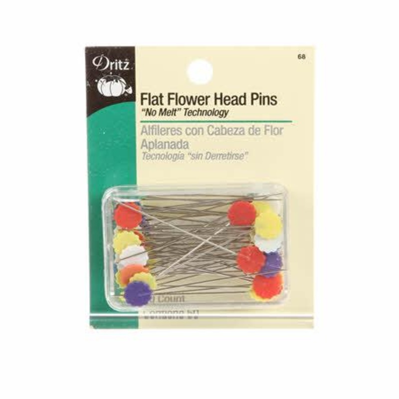 Flat Flower Pins 50ct Multi Color