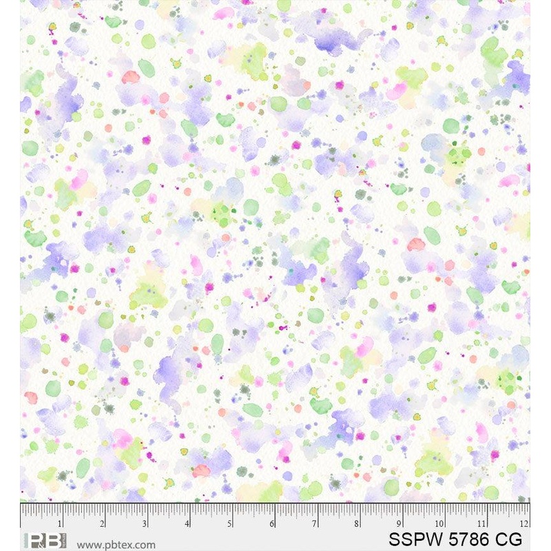 108″ Wide Sally’s Speckle Paint Splatter Purple Green