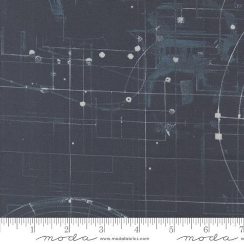 108″ Wide Modern Backgrounds Blueprint Navy Blue