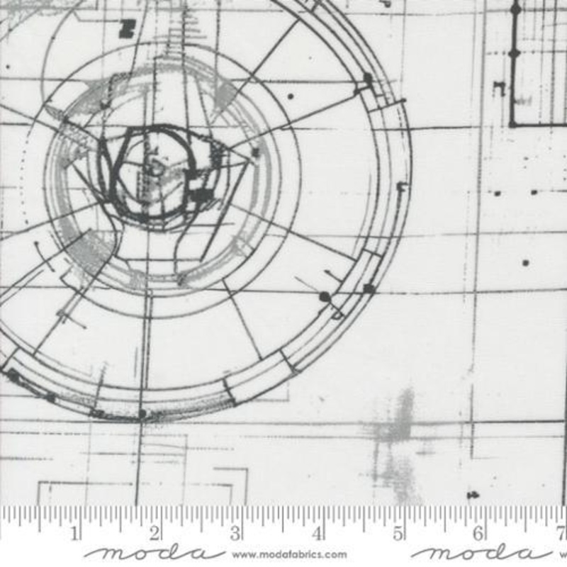 108″ Wide Modern Backgrounds Blueprint White