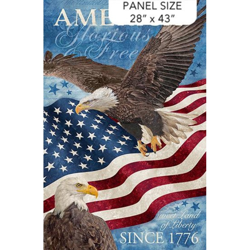 Stars & Stripes 13 Stonehenge Bald Eagle Panel 28″ x 43″