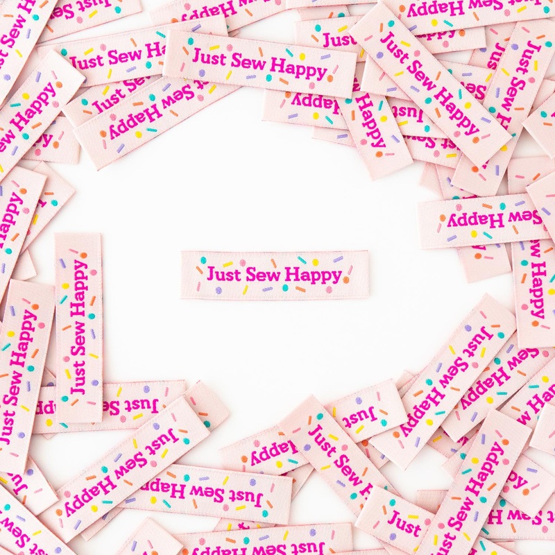 Just Sew Happy Tied with a Ribbon Woven Labels