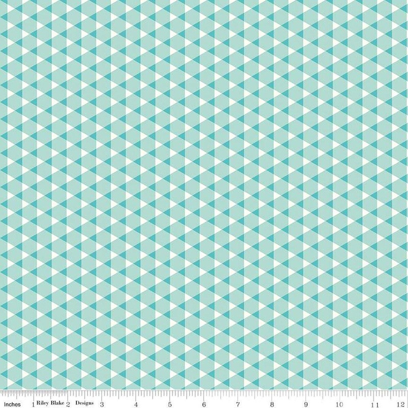 Vibrance Triangle Gingham Aqua Blue