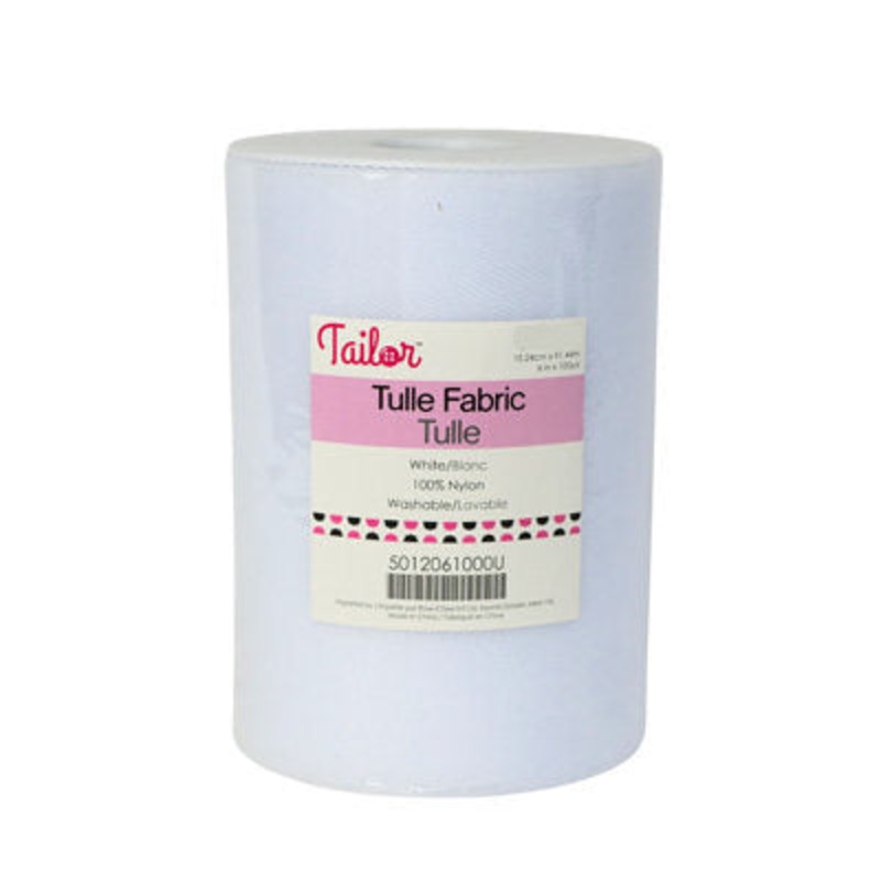 15.24CM (6″) TULLE SPOOLS – 100YDS WHTE