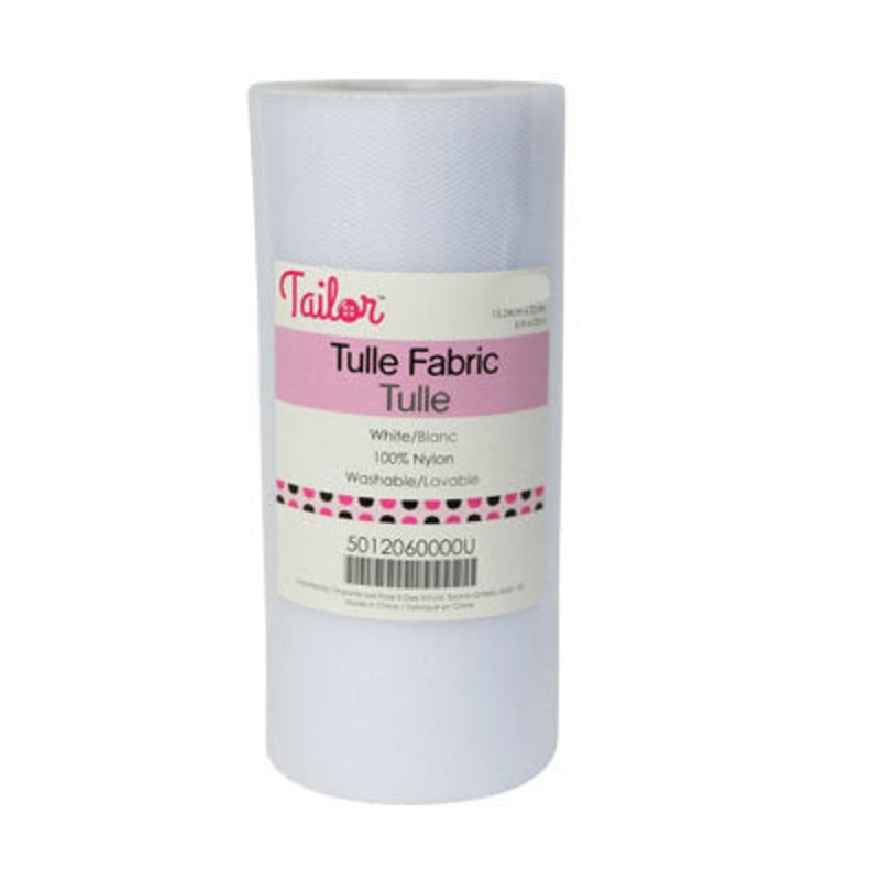 15.24CM (6″) TULLE SPOOLS – 25YDS WHITE
