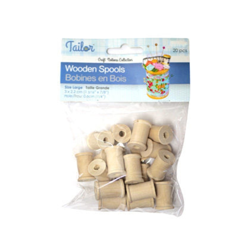 20PCS WOOD BARREL SPOOLS – LARGE Natural