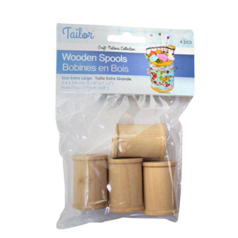 4PCS WOOD BARREL SPOOLS – EXTRA LARGE Natural