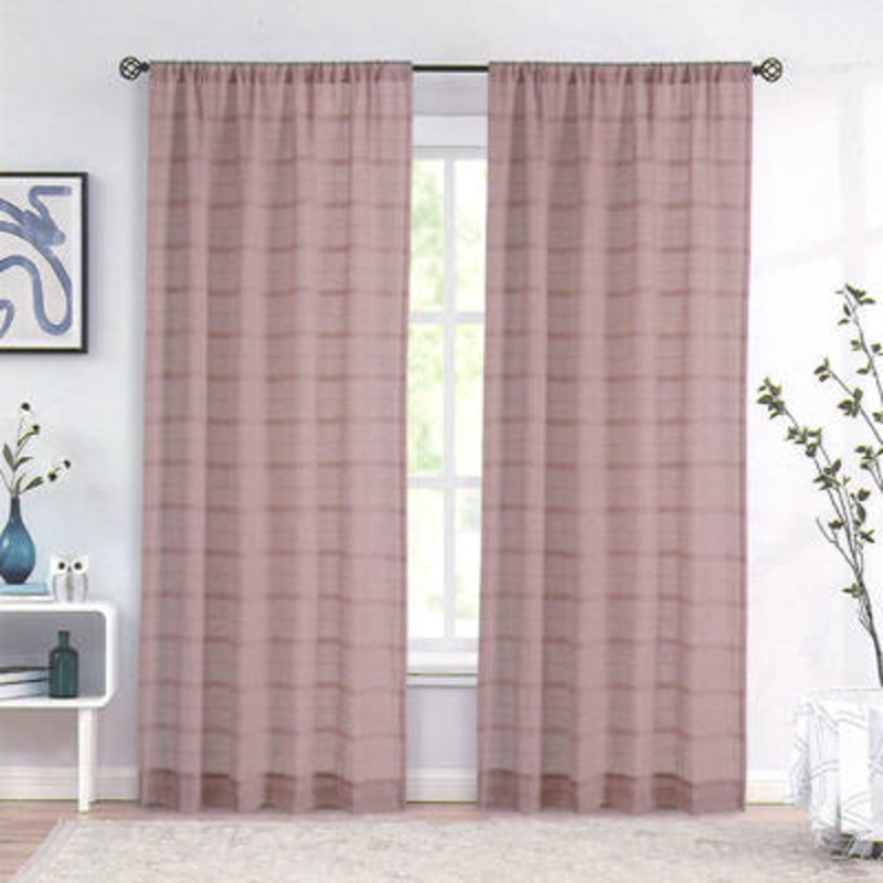 CARNABY STRIPE ROD POCKET PANEL – PEONY 002 PEONY