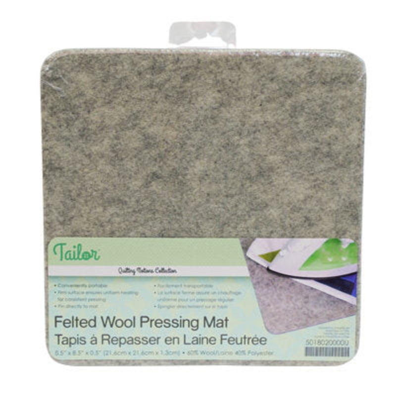 SMALL FELTED WOOL PRESSING MAT 8.5″ X 8.5″ Grey